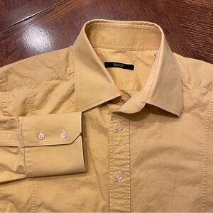Gucci Men's Mustard/Banana Yellow Dress Shirt 100% cotton 45 17 1/4 (XL-XXL)
